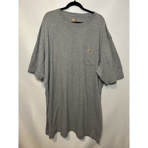 Carhartt T-Shirt Mens 3XL Tall Short Sleeve Loose Fit Pocket Logo Crew Neck gray